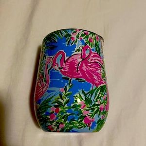 Lilly Pulitzer flamingo insulated cup with lid